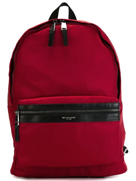 michael kors red and black backpack|Michael Kors men's backpack.